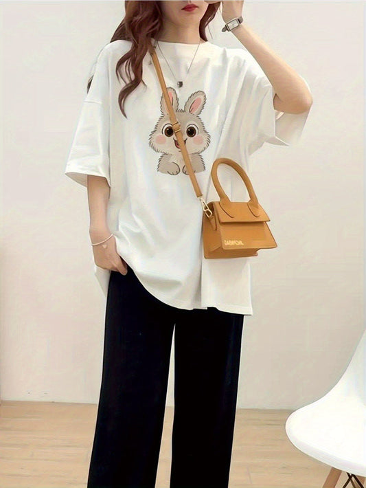 Women's Soft Everyday T-Shirt – White Loose Fit Casual Top