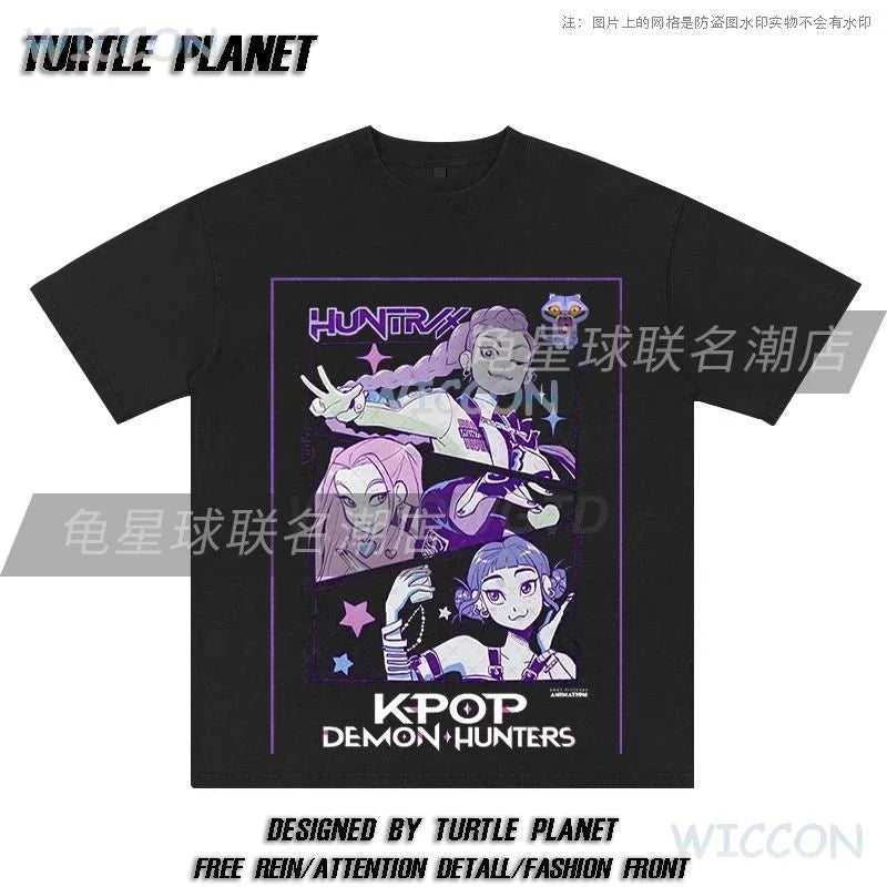 Anime K-Pop Demon Rumi Hunters Oversize Washed T-shirt