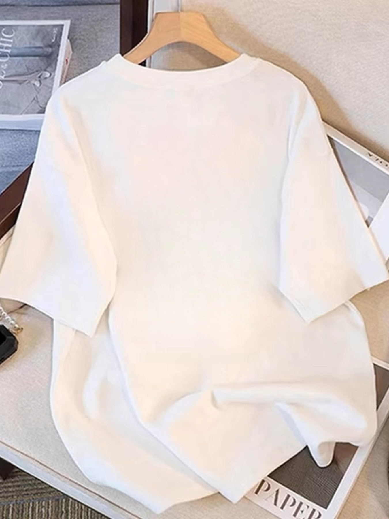 Summer Casual Short Sleeve T-Shirt - White Loose Fit Round Neck Cartoon Graphic Tee with Cute Green Hair Character Design, Breathable & Machine Washable for Spring/Summer Outfits, Ladies T Shirts