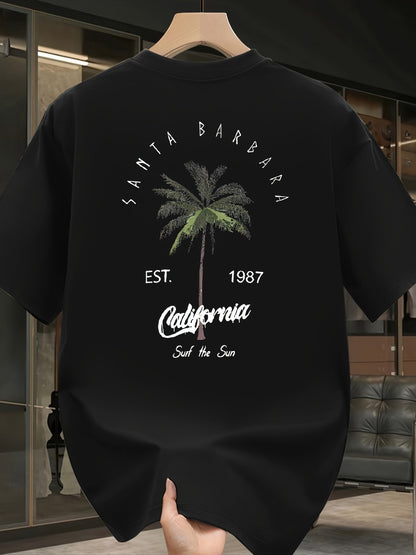 Men's 100% Cotton Vintage California T-Shirt – "Sound of the Sun" Palm Tree Graphic