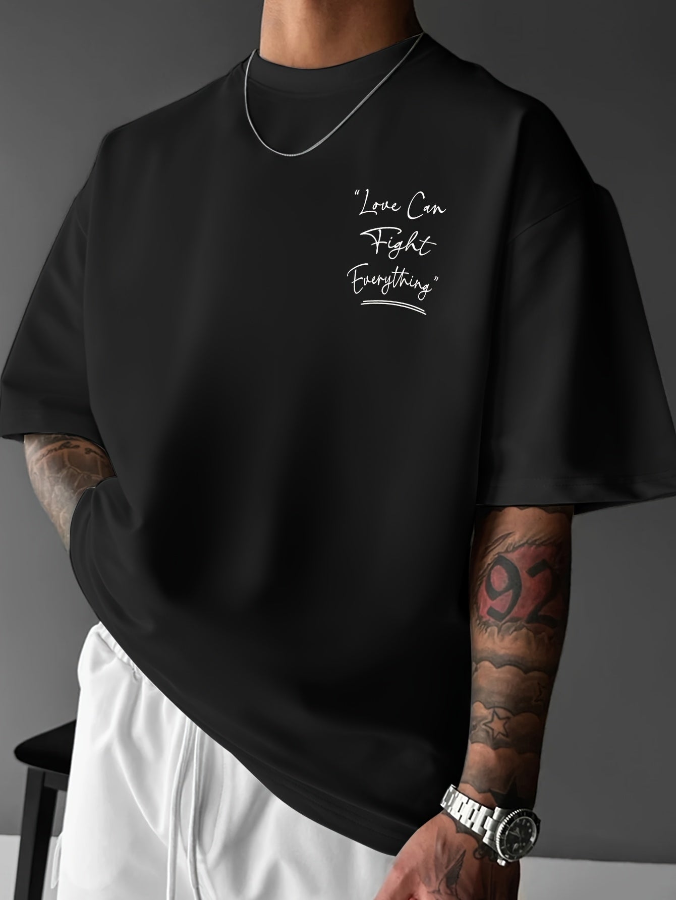 Men's LA Streetwear T-Shirt – Bold Back Print, Loose Fit Urban Casual Tee