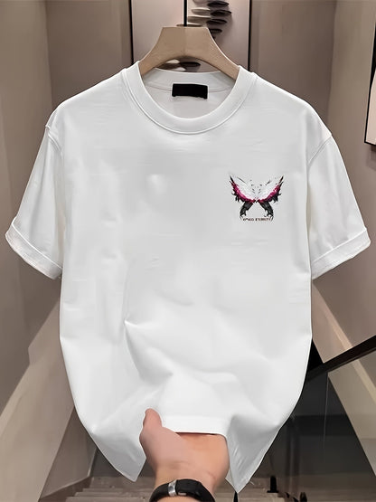 Heavyweight 100% Cotton Men's Oversized Butterfly Graphic Tee – Asymmetrical Hem