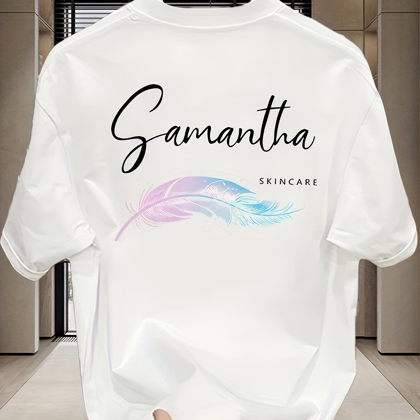 Men’s Heavyweight 100% Cotton T-Shirt – Feather Graphic | Regular Fit | Soft, Comfortable Summer Tee