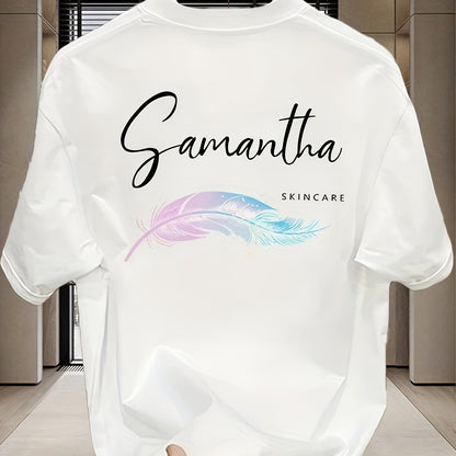 Men’s Heavyweight 100% Cotton T-Shirt – Feather Graphic | Regular Fit | Soft, Comfortable Summer Tee