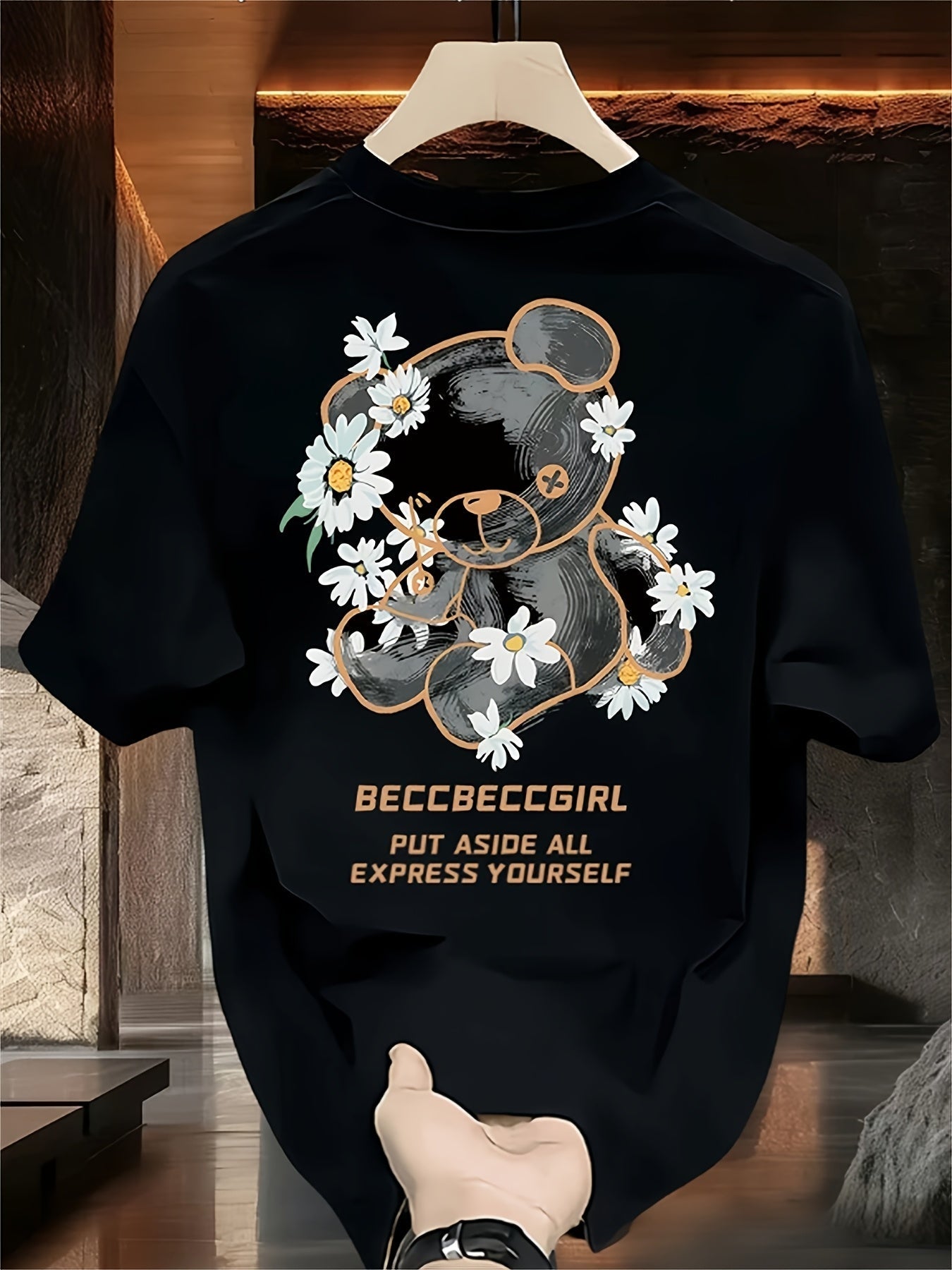 Men’s Heavyweight Cotton Graphic Tee – "Beccabeccgirl Express Yourself