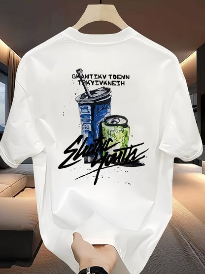 Men’s Cotton Graphic T-Shirt – Graffiti Art & Bold Typography
