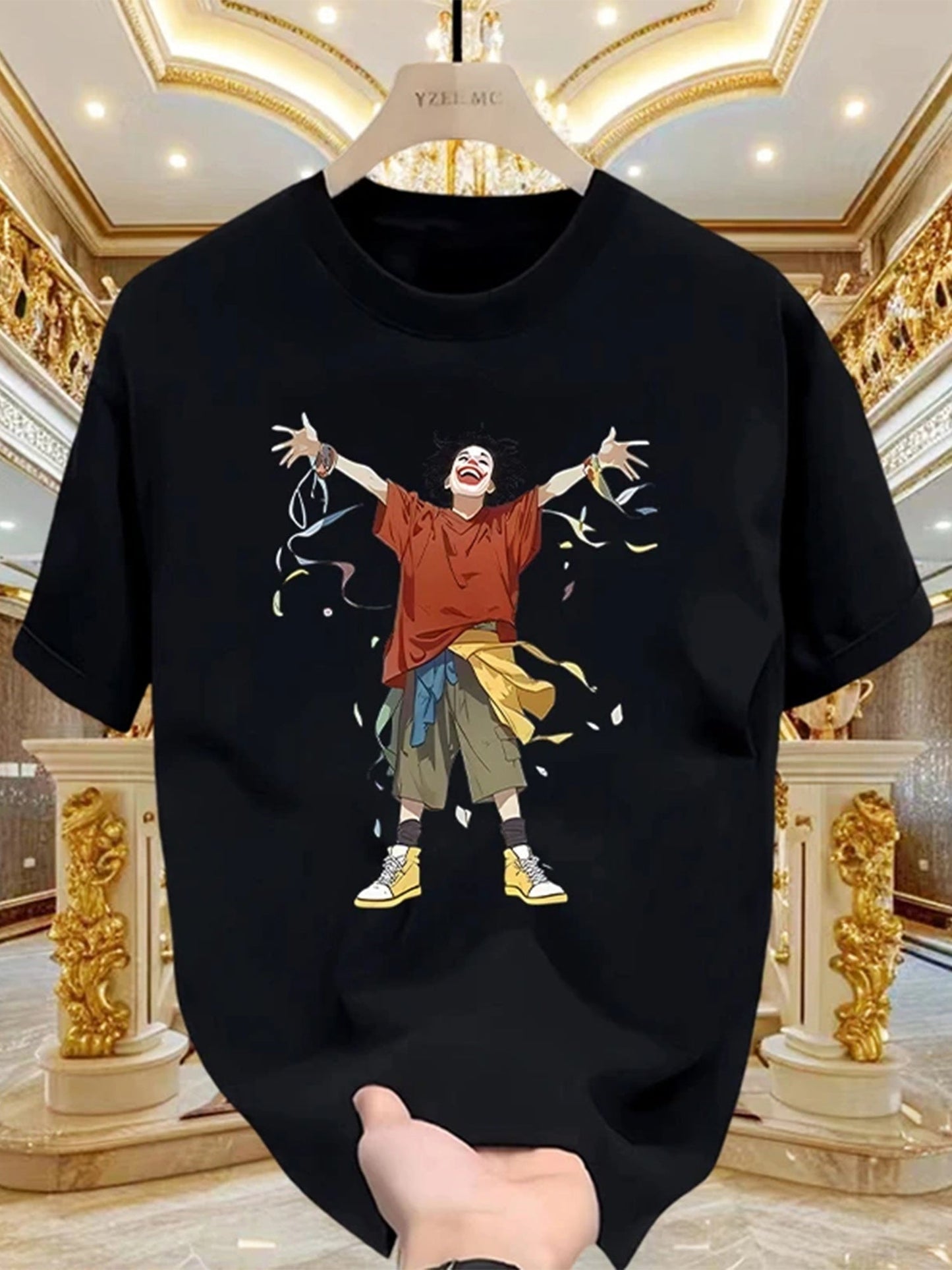 Men’s Heavy Cotton T-Shirt – Cartoon Pattern Street Style