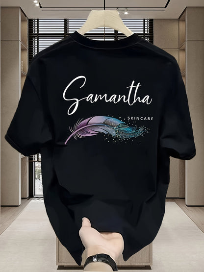 Men’s Heavyweight 100% Cotton T-Shirt – Feather Graphic | Regular Fit | Soft, Comfortable Summer Tee