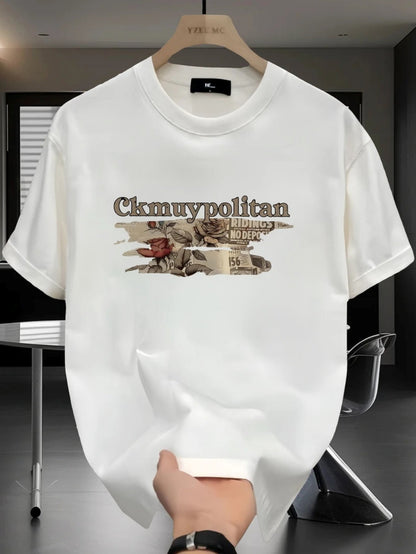 Men's Vintage Rose Graphic T-Shirt – 100% Cotton