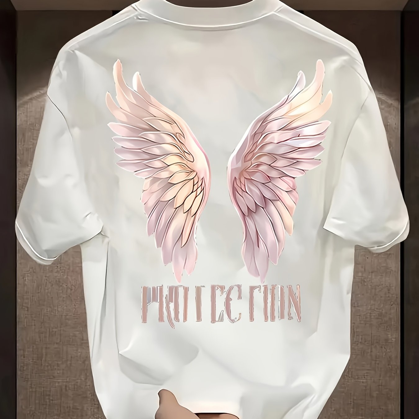 Unisex "Protection" Graphic T-Shirt – Black Wings Design | Relaxed Fit, Casual Summer Tee