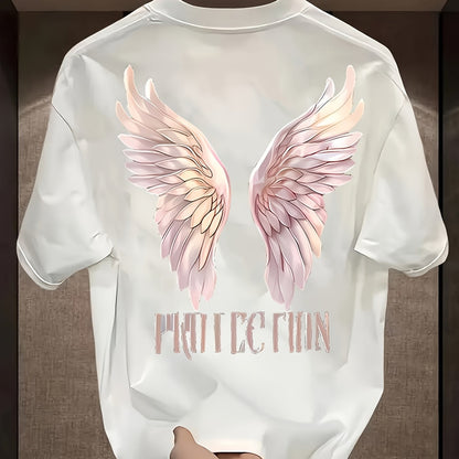 Unisex "Protection" Graphic T-Shirt – Black Wings Design | Relaxed Fit, Casual Summer Tee