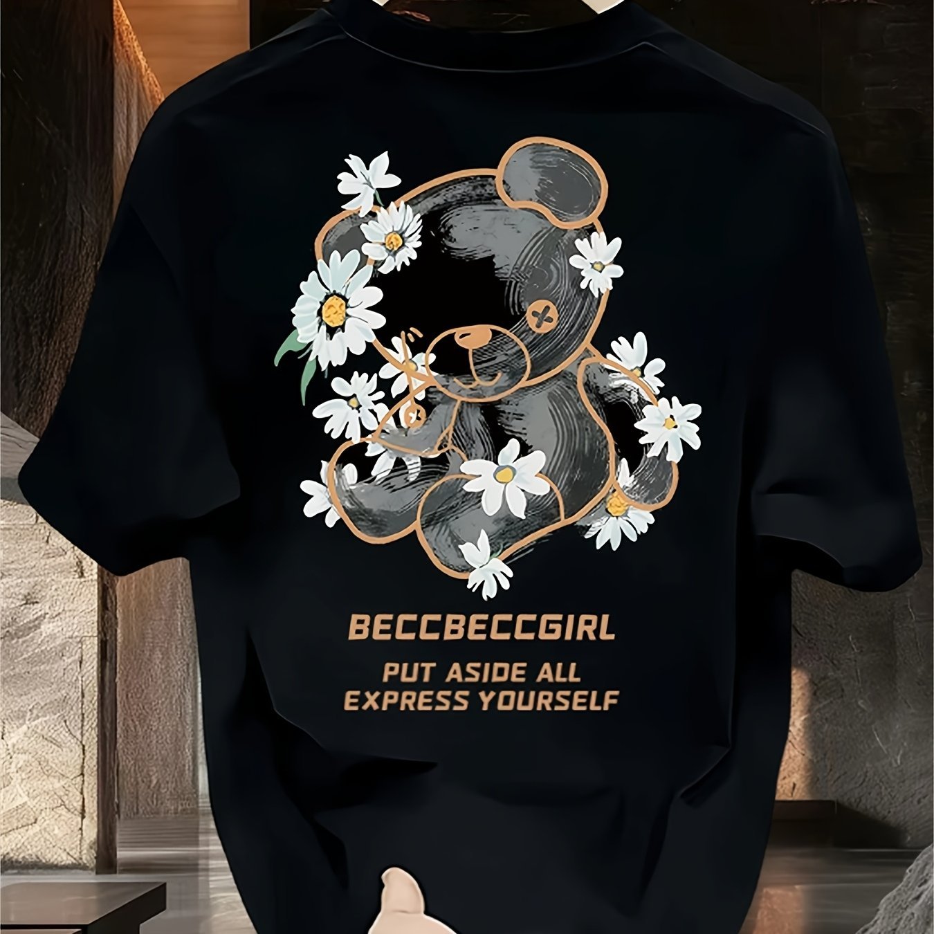 Men’s Heavyweight Cotton Graphic Tee – "Beccabeccgirl Express Yourself