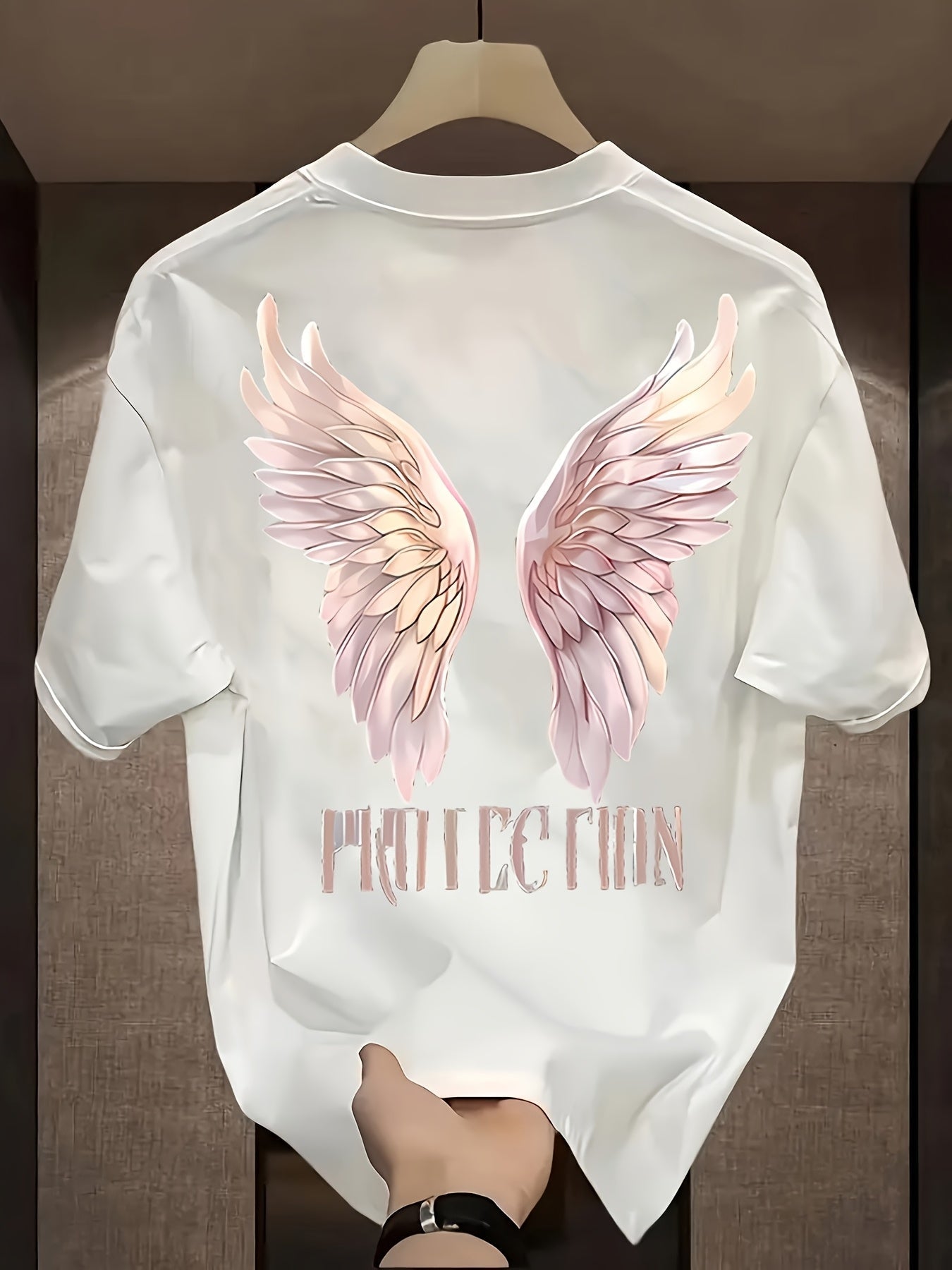Unisex "Protection" Graphic T-Shirt – Black Wings Design | Relaxed Fit, Casual Summer Tee