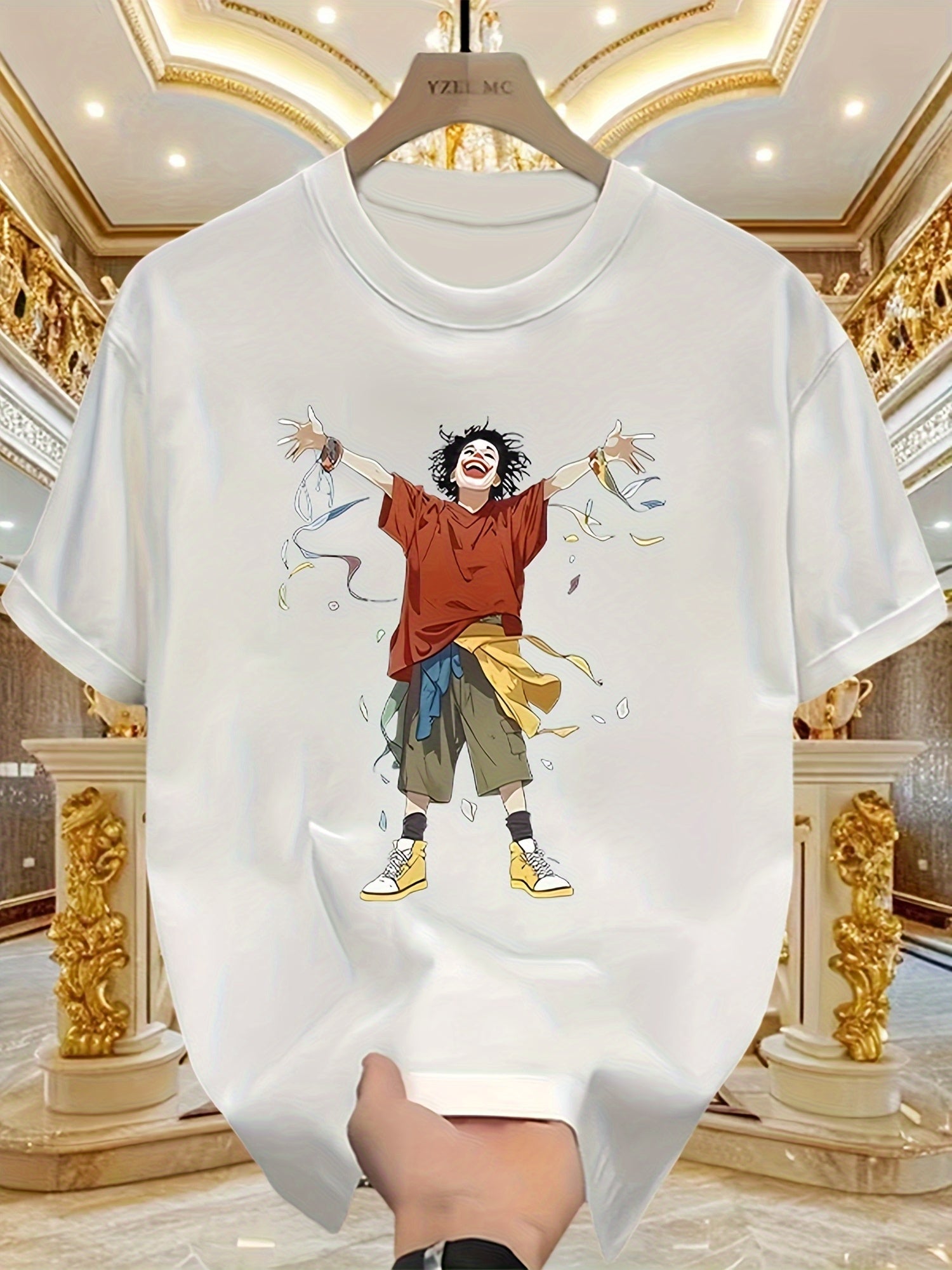 Men’s Heavy Cotton T-Shirt – Cartoon Pattern Street Style