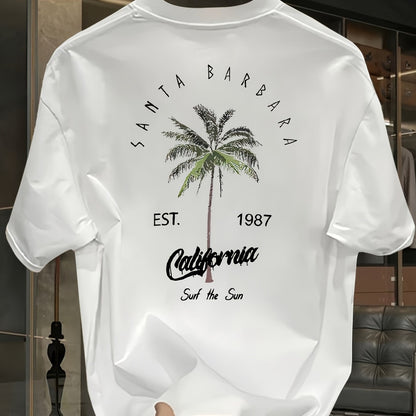 Men's 100% Cotton Vintage California T-Shirt – "Sound of the Sun" Palm Tree Graphic