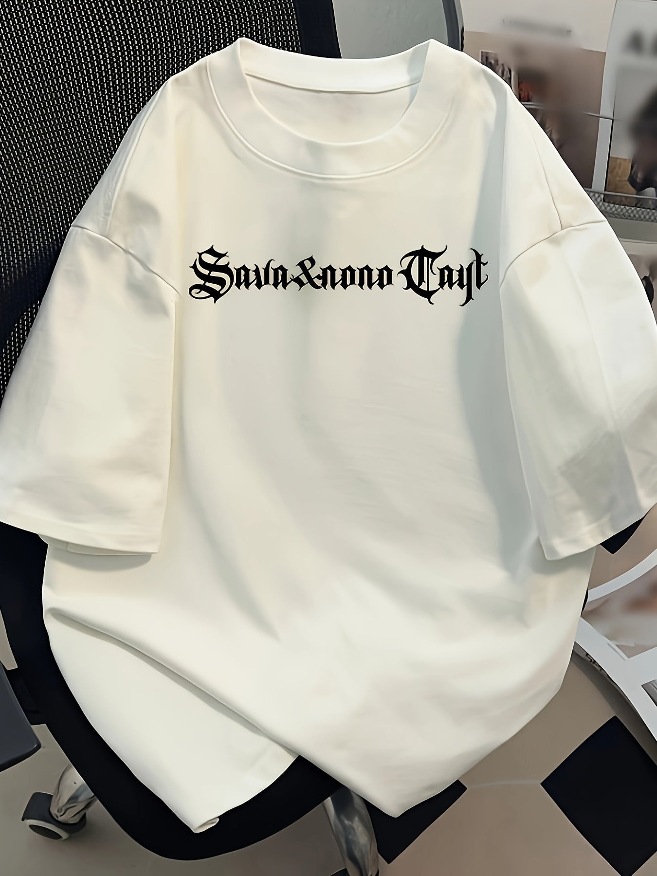 Men's Gothic Eagle T-Shirt – "Savina & Ana Troy" Graphic, Loose Fit, All-Season Comfort