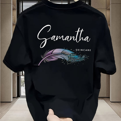 Men’s Heavyweight 100% Cotton T-Shirt – Feather Graphic | Regular Fit | Soft, Comfortable Summer Tee