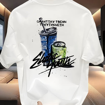 Men’s Cotton Graphic T-Shirt – Graffiti Art & Bold Typography