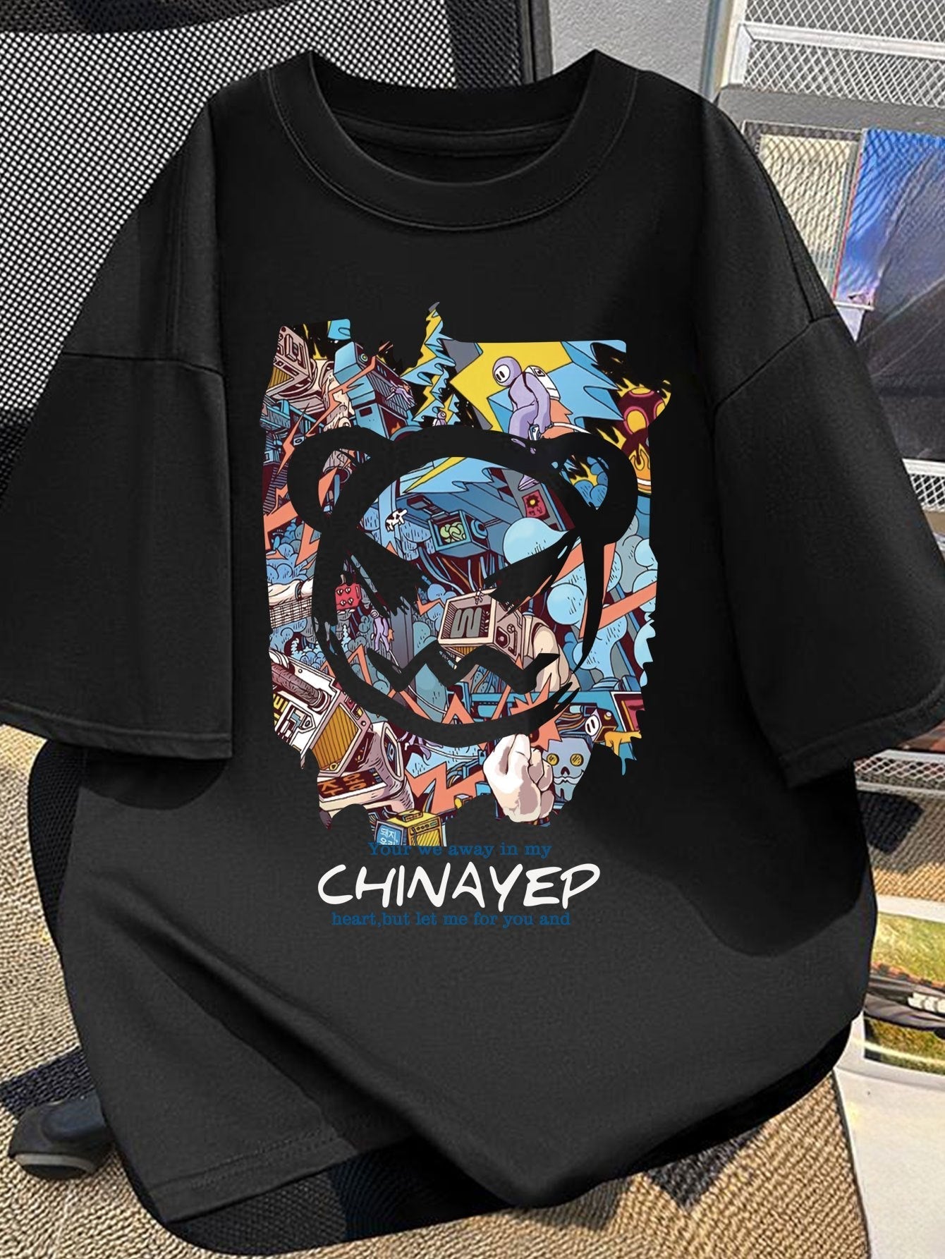 Men's Graffiti Style T-Shirt – 100% Cotton, Regular Fit Summer Streetwear