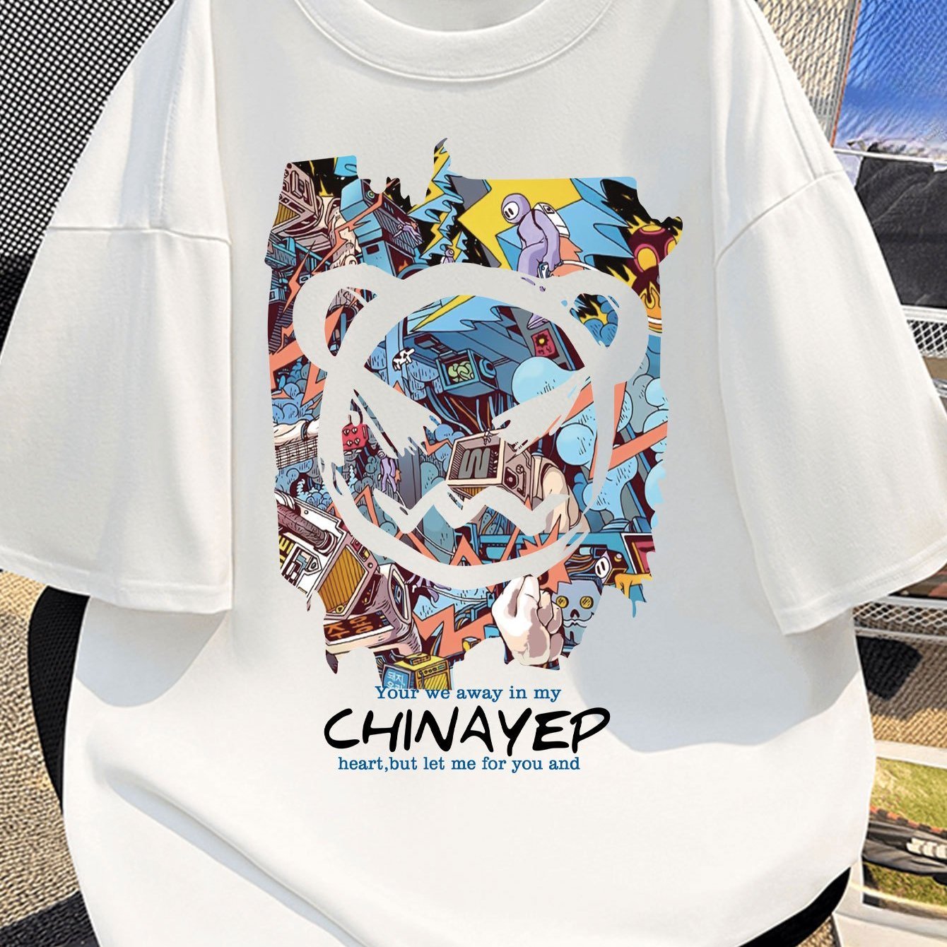 Men's Graffiti Style T-Shirt – 100% Cotton, Regular Fit Summer Streetwear