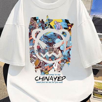 Men's Graffiti Style T-Shirt – 100% Cotton, Regular Fit Summer Streetwear