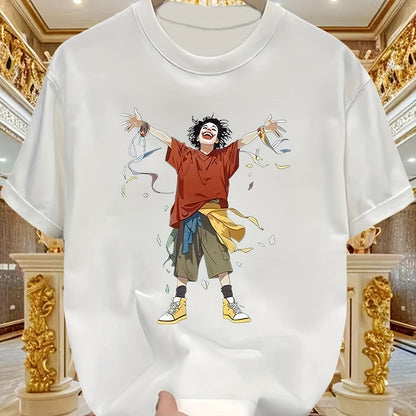 Oversized Cartoon Graphic Streetwear Tee – 100% Cotton