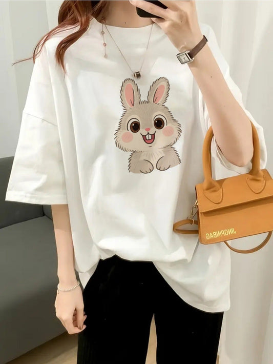 Women's Soft Everyday T-Shirt – White Loose Fit Casual Top