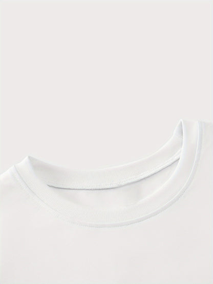 Women's White Autumn Graphic T-Shirt - Loose Fit Non-Stretch Blouse, Everyday Casual Tops for Fall & Transitional Seasons, Machine Washable Everyday Shirt, Seasonal Fashion, Round Neck Tee, Breathable Fabric, Printed Blouse,