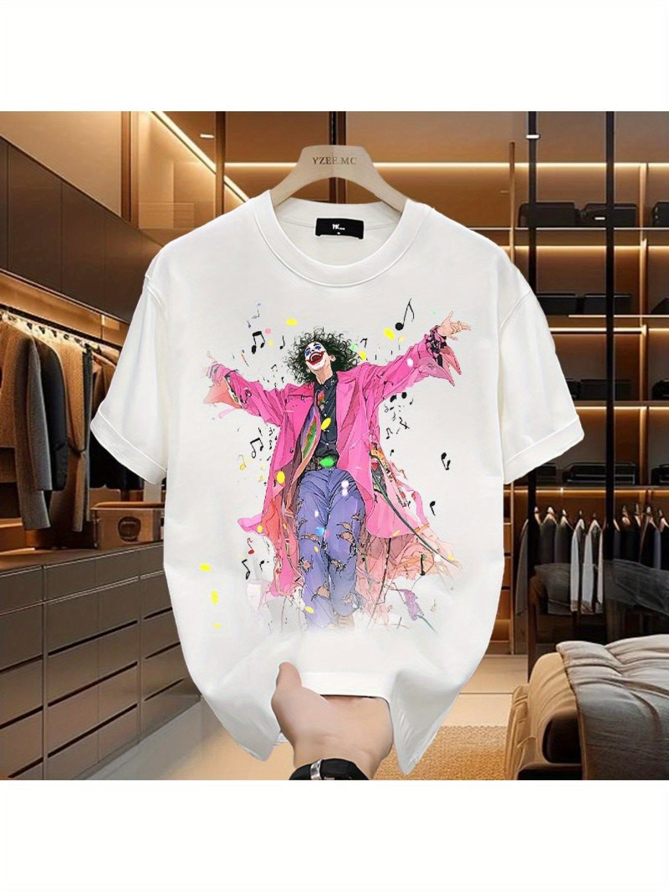 2025 White Graphic Print Tee – Vibrant Artwork, Casual Comfort
