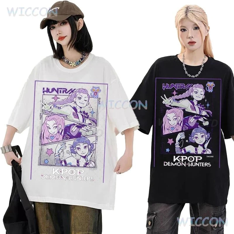 Anime K-Pop Demon Rumi Hunters Oversize Washed T-shirt