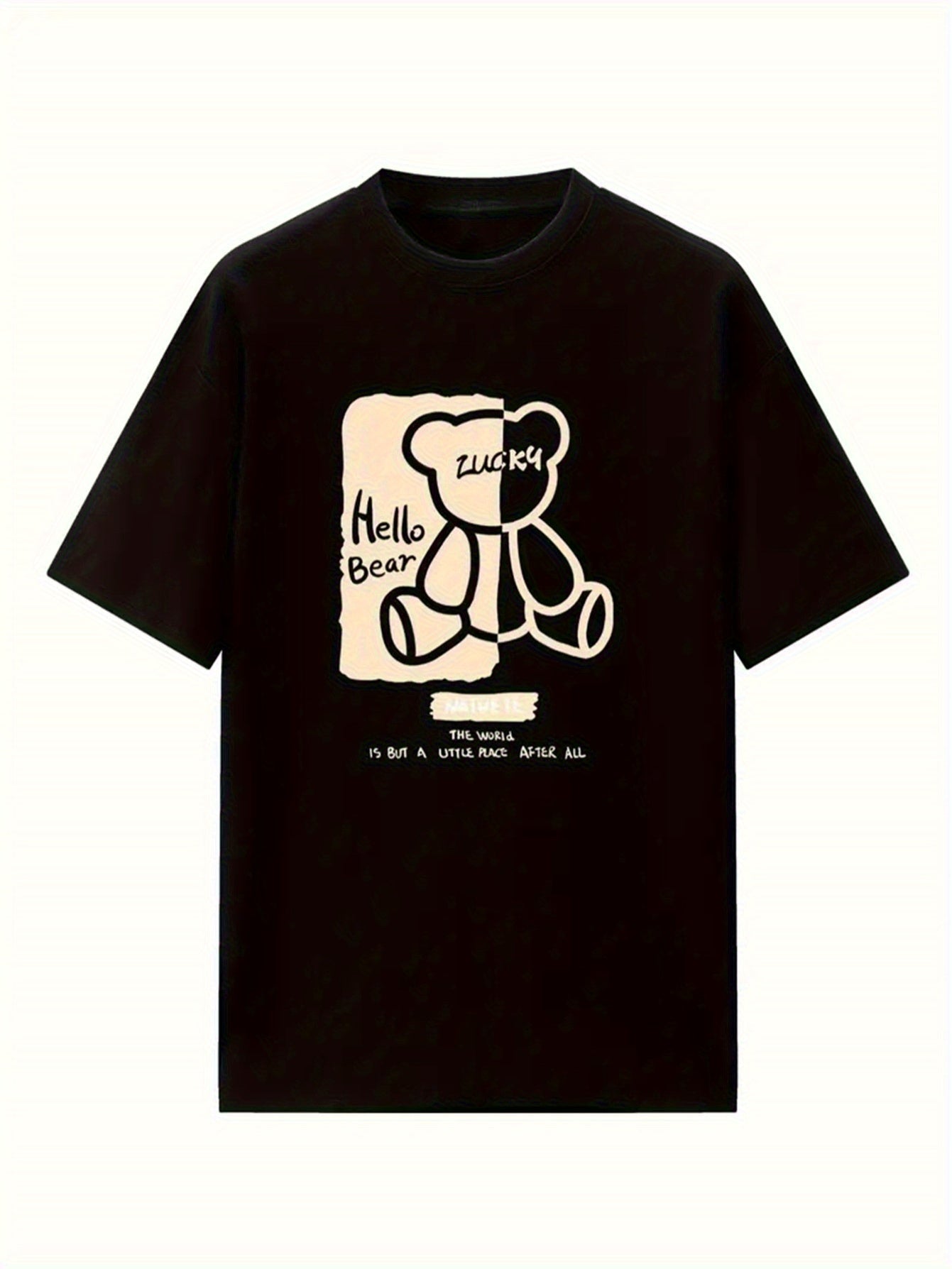 Women's Cartoon Bear Print T-Shirt – Loose Fit Summer Top