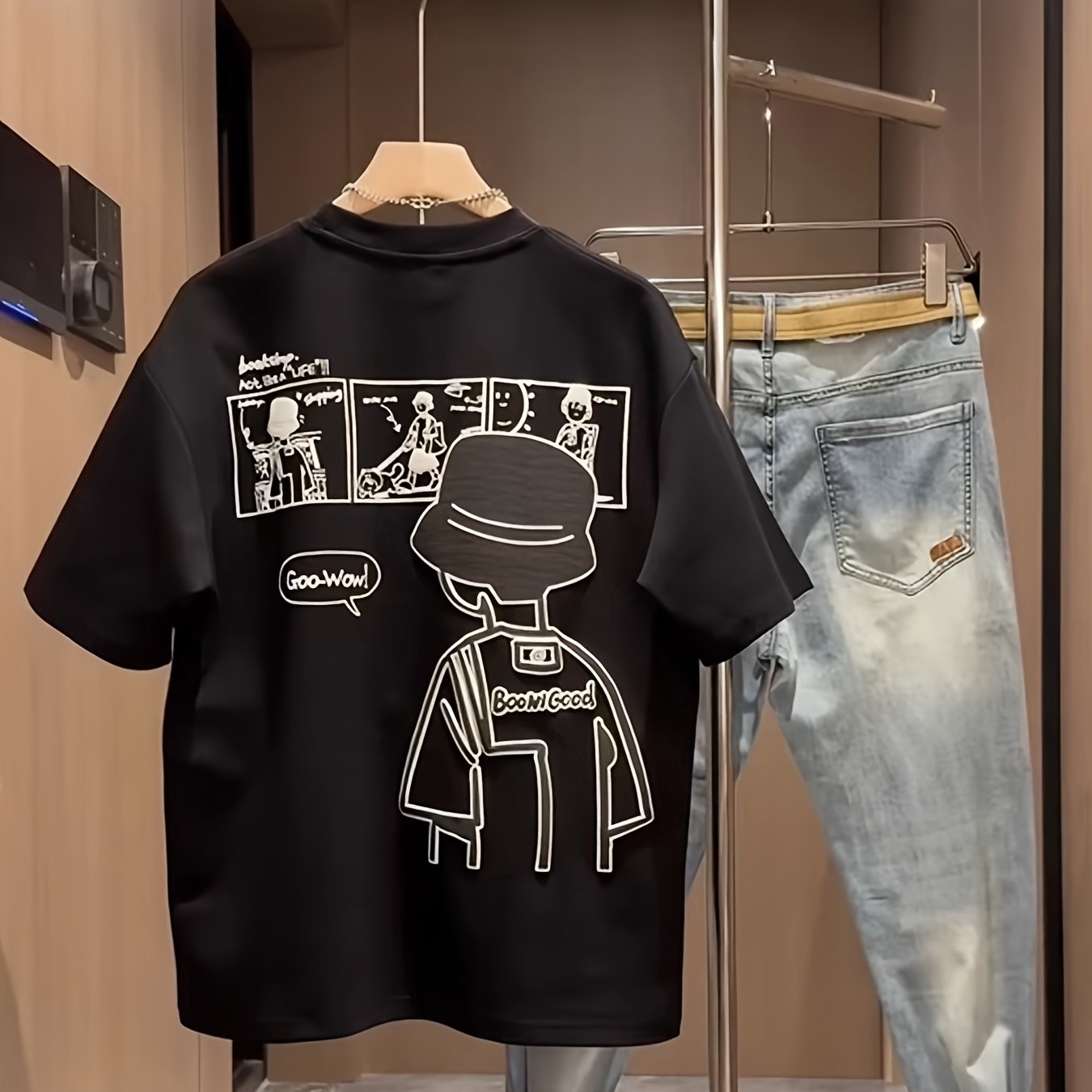 Breathable Tee with Humorous Serenading Squirrels