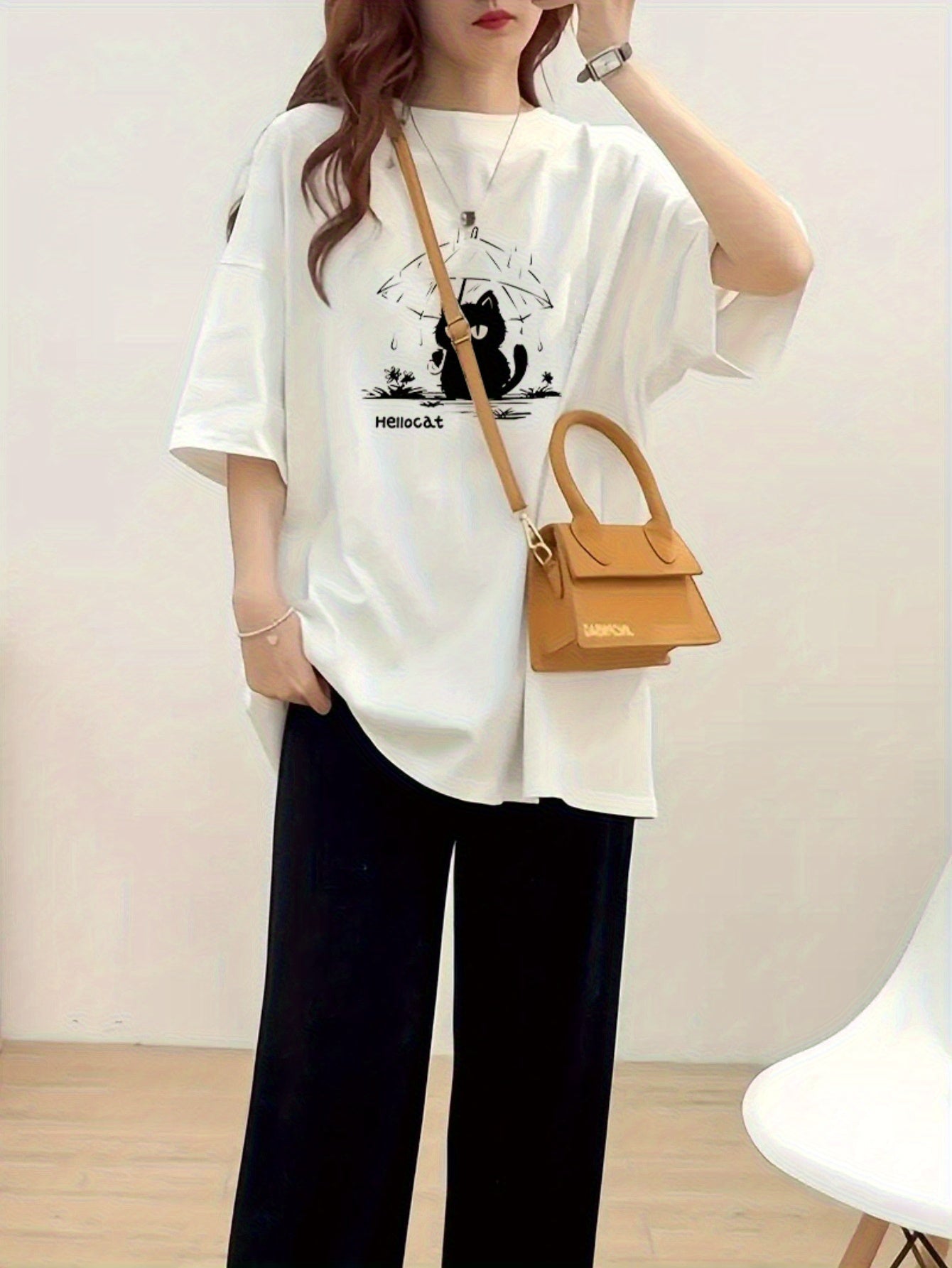 Women's Oversized Cotton T-Shirt – Loose Fit Casual Tee