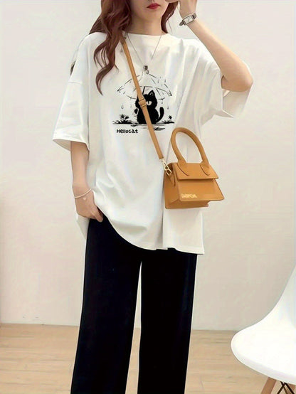 Women's Oversized Cotton T-Shirt – Loose Fit Casual Tee