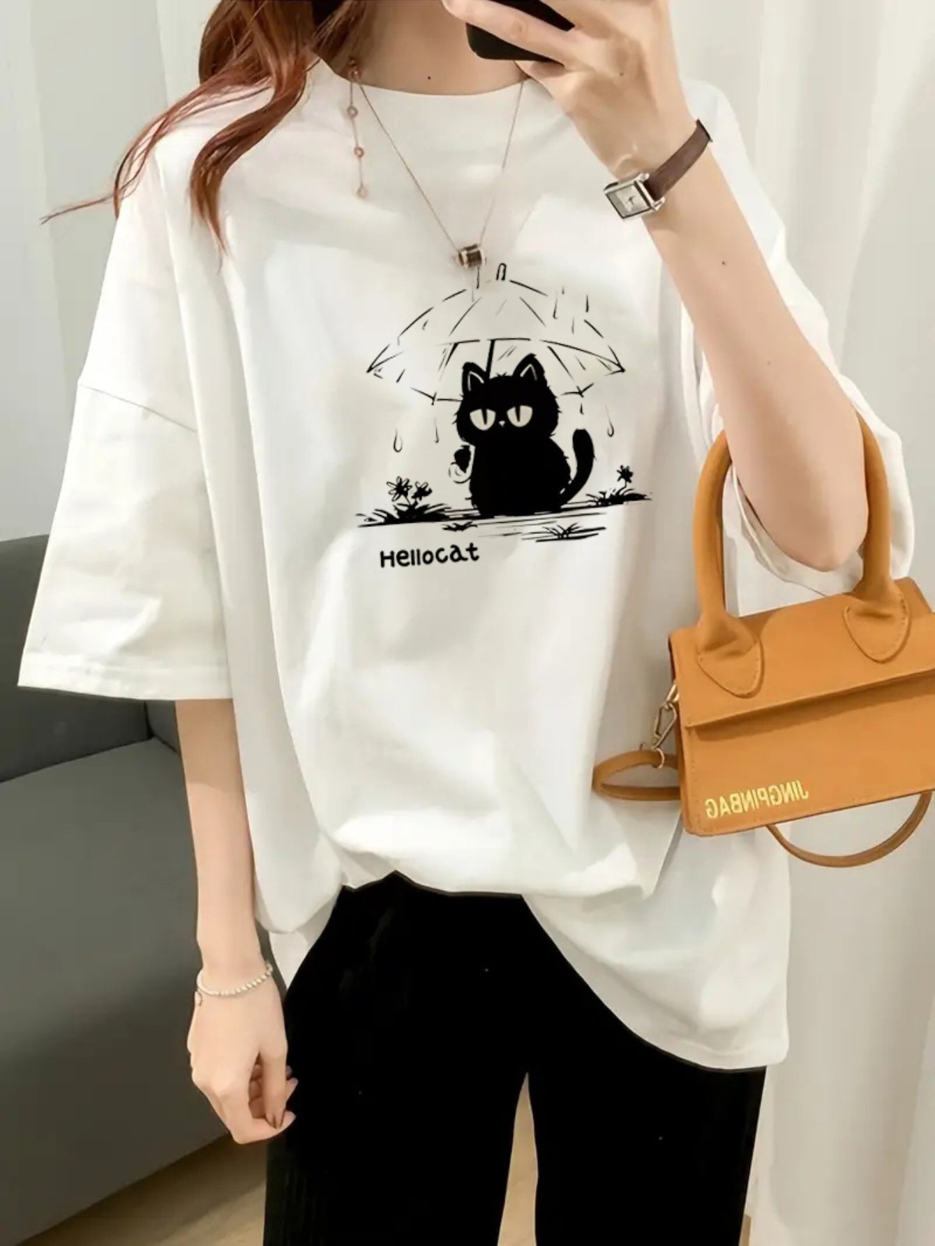 Women's Oversized Cotton T-Shirt – Loose Fit Casual Tee
