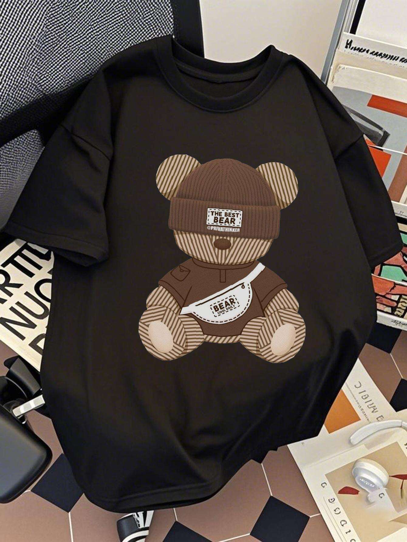 Men’s Relaxed Fit Cotton T-Shirt – Teddy Bear “Bear Don’t Worry” Graphic