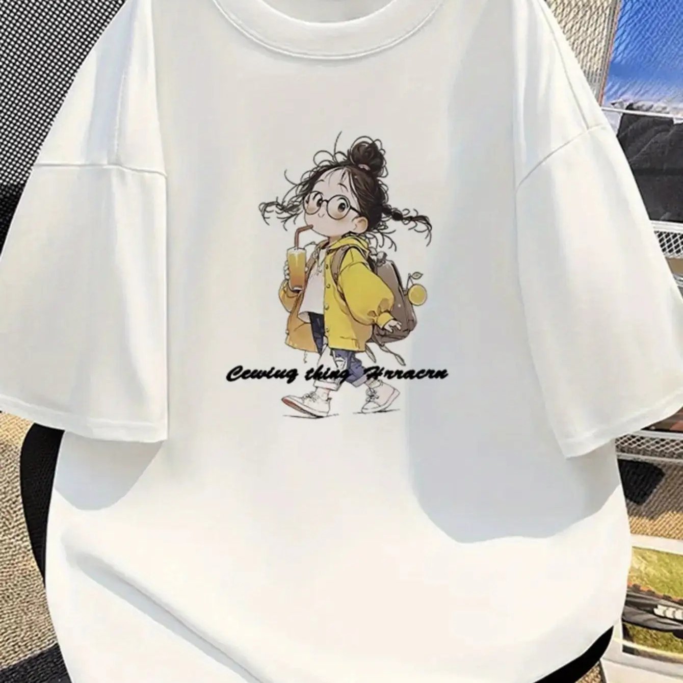 Women's Cute "Coming That Dragon" Graphic T-Shirt - Soft Breathable Loose Fit Tee with Falling Shoulder Sleeves, Everyday Casual Streetwear Top for Anime & Kawaii Fashion Fans, Seasonal Wardrobe Staple, Playful Street Style,