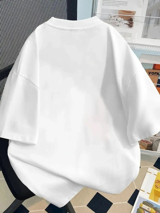 Women's Cute "Coming That Dragon" Graphic T-Shirt - Soft Breathable Loose Fit Tee with Falling Shoulder Sleeves, Everyday Casual Streetwear Top for Anime & Kawaii Fashion Fans, Seasonal Wardrobe Staple, Playful Street Style,