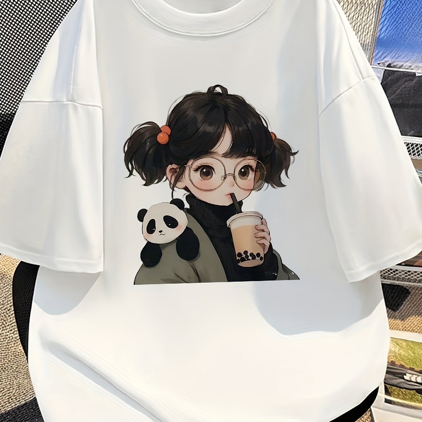 Women's Cute 'I'm a Panda' Cartoon T-Shirt – Loose Fit Casual Tee