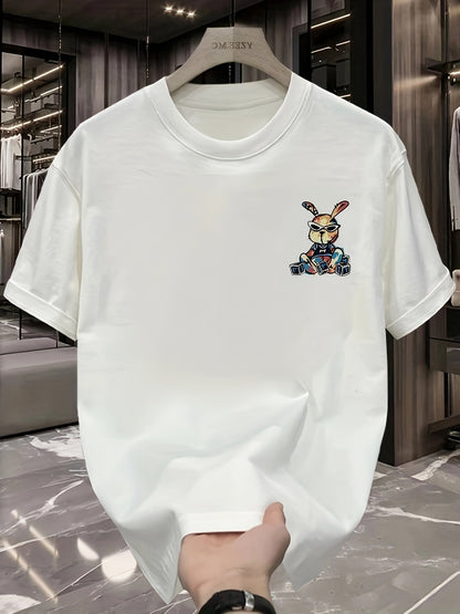 Men's Cotton Graphic T-Shirt – Black Rabbit Design