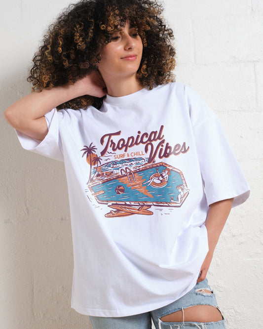 Tropical Vibes Oversized Tee