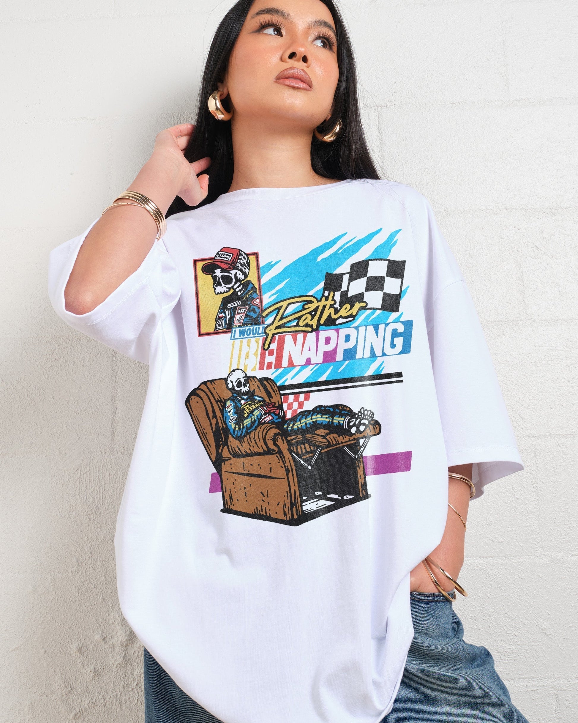 I Would Rather Be Napping Oversized Tee
