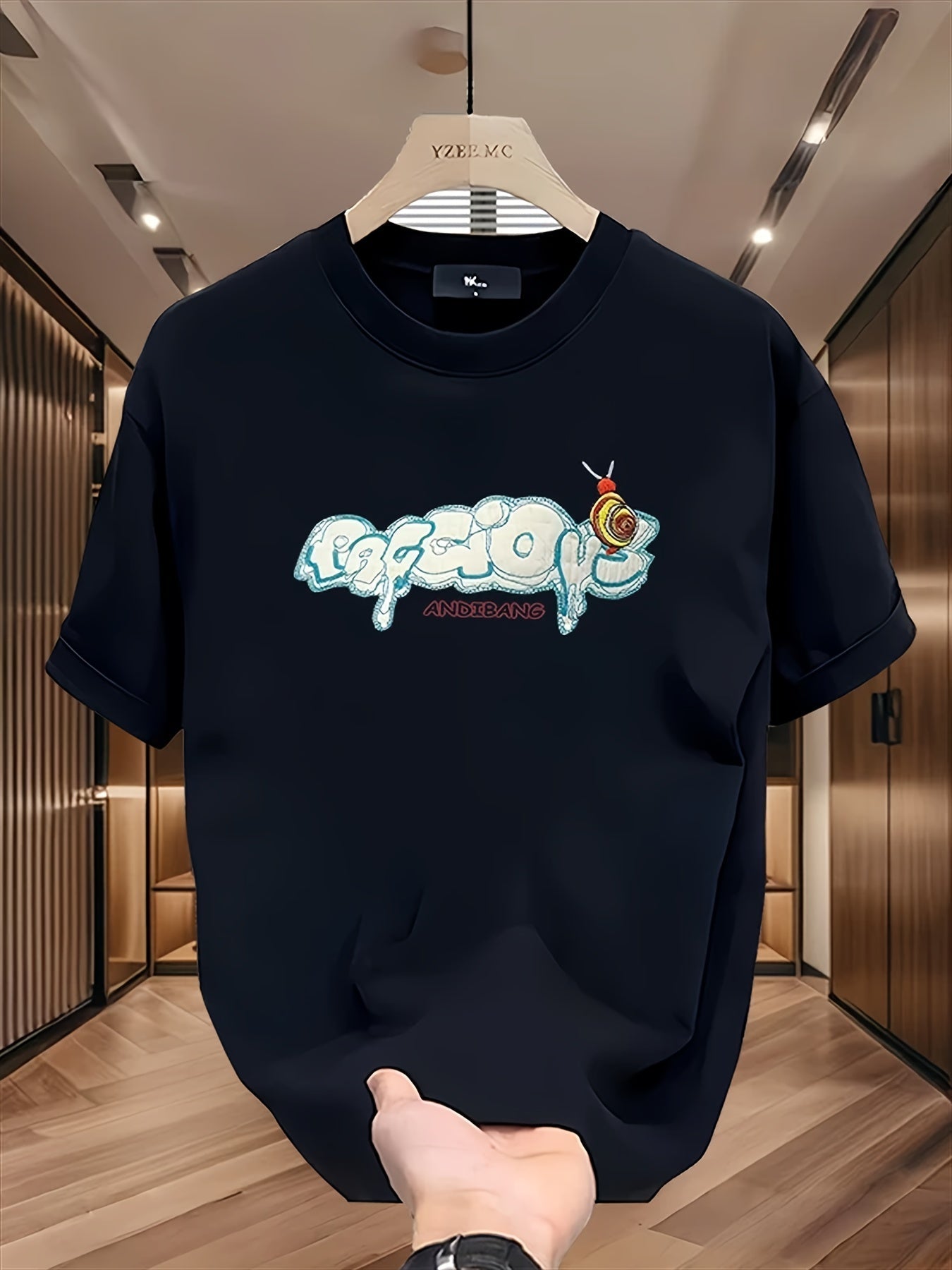 100% Cotton Korean Streetwear Tee – Graffiti Print, Summer Casual