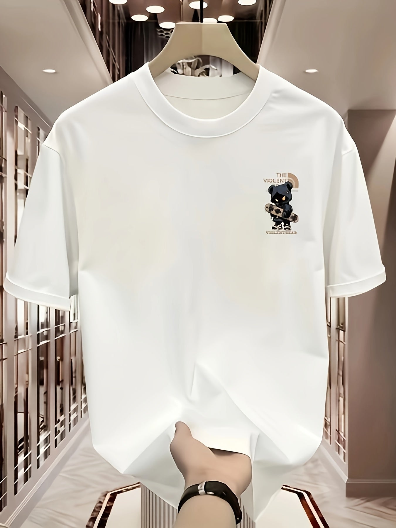 Heavyweight Cotton T-Shirt – Violent Bear Print, Street Style