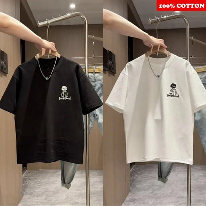 T-shirt Men's Summer 2025 New 100% Cotton Personalized Print T-shirt