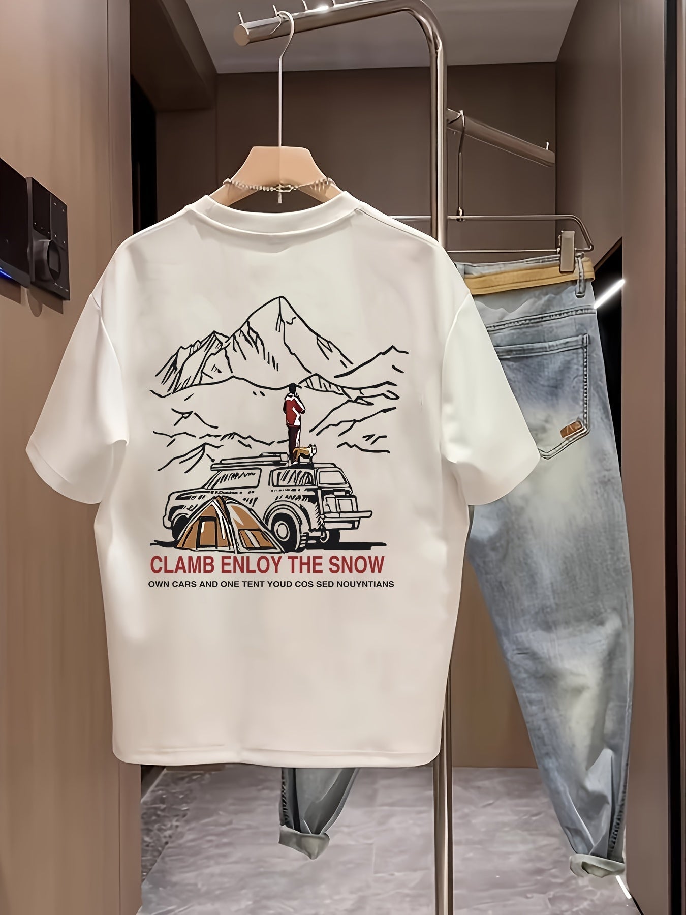 Men's 100% Cotton Printed Round Neck T-Shirt – Summer Casual