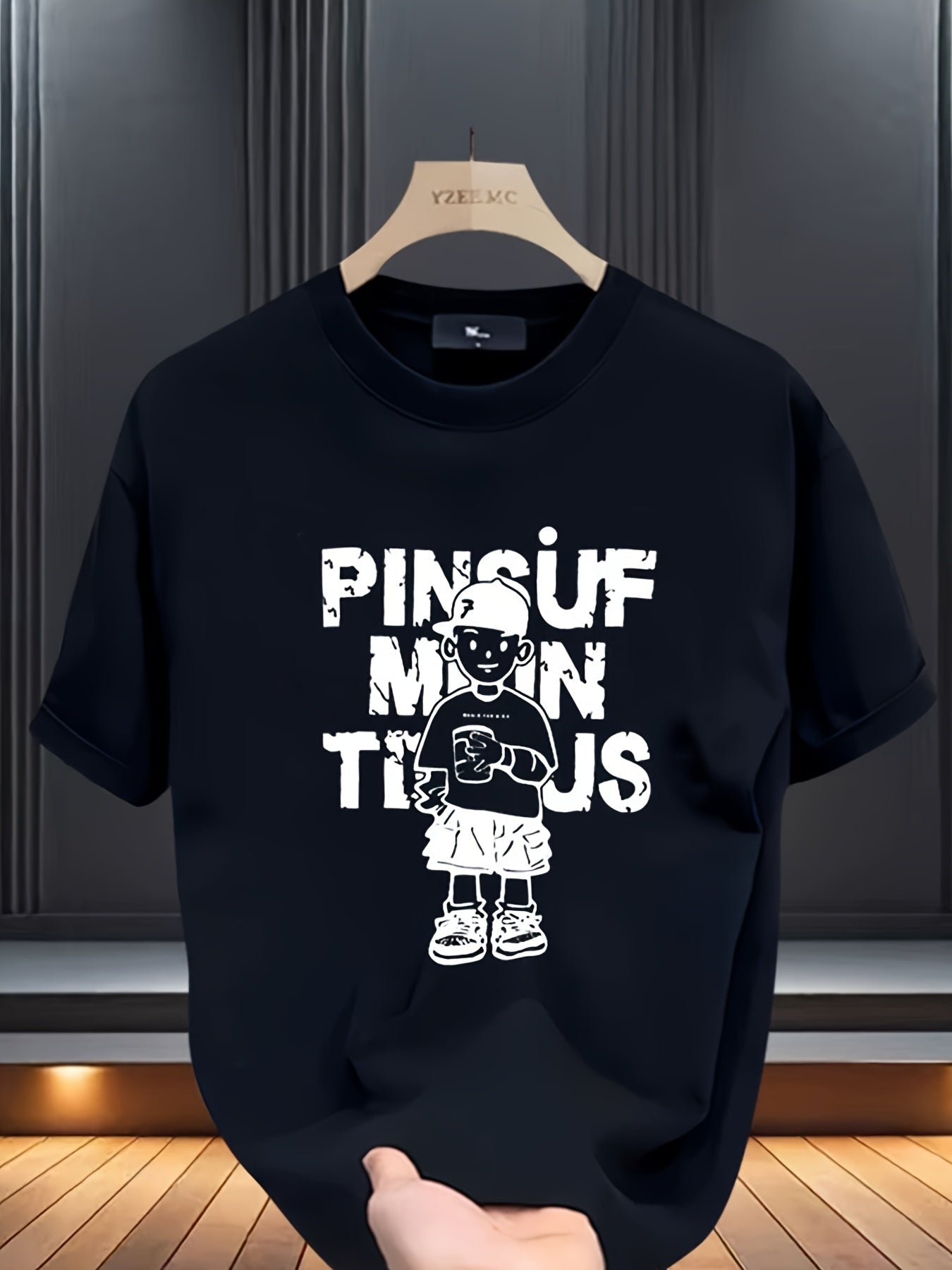 Men’s Cotton Graphic T-Shirt – Bold Letter & Character Print, Summer Fit