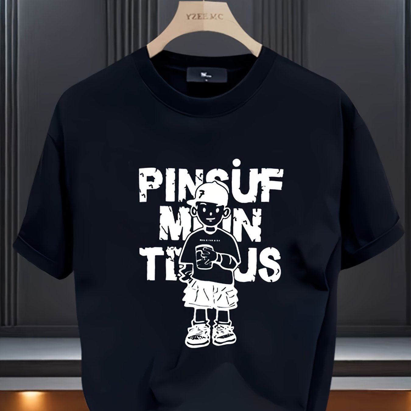 Men’s Cotton Graphic T-Shirt – Bold Letter & Character Print, Summer Fit
