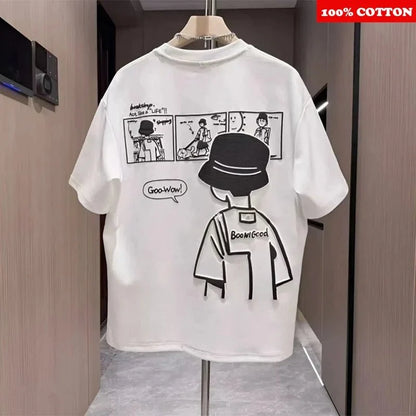 T-shirt Men's Summer 2025 New 100% Cotton Personalized Print T-shirt